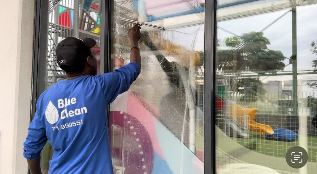 Blue Clean’s professional team cleaning windows in Lebanon.